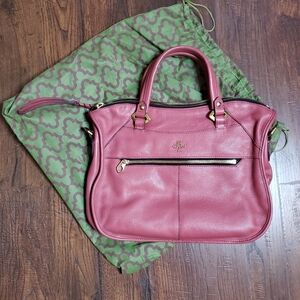 OrYANY Sarah Pebble Leather Satchel Purse With Dust Bag